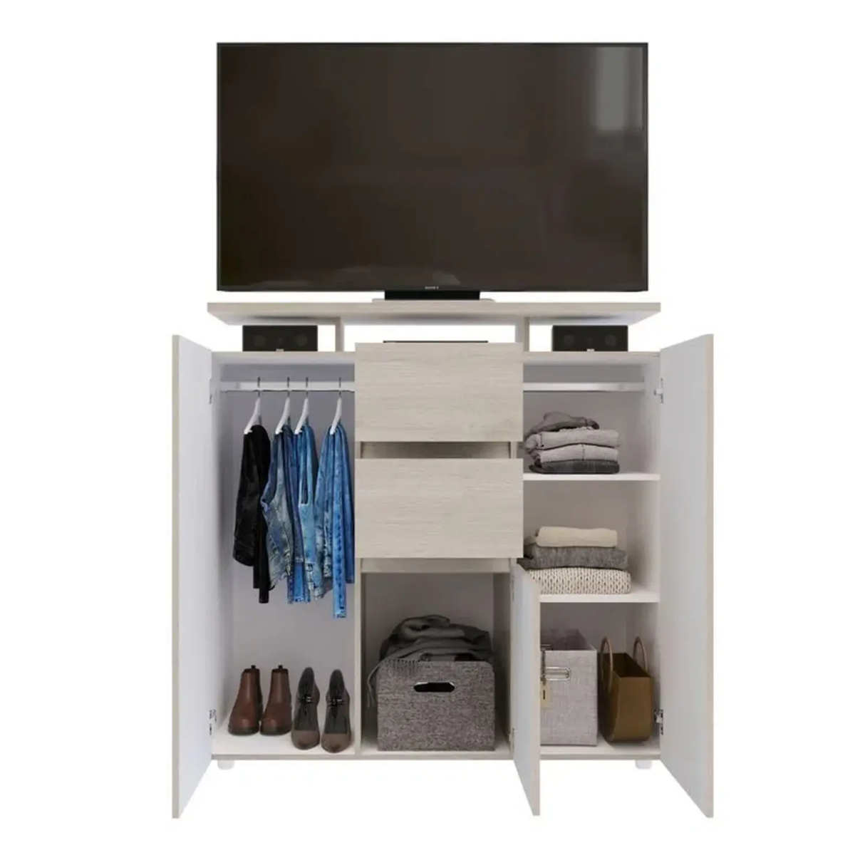 Cajonera Versa Moderno Con Espacio Para Tv 52 Pulgadas