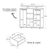 Cajonera Versa Moderno Con Espacio Para Tv 52 Pulgadas