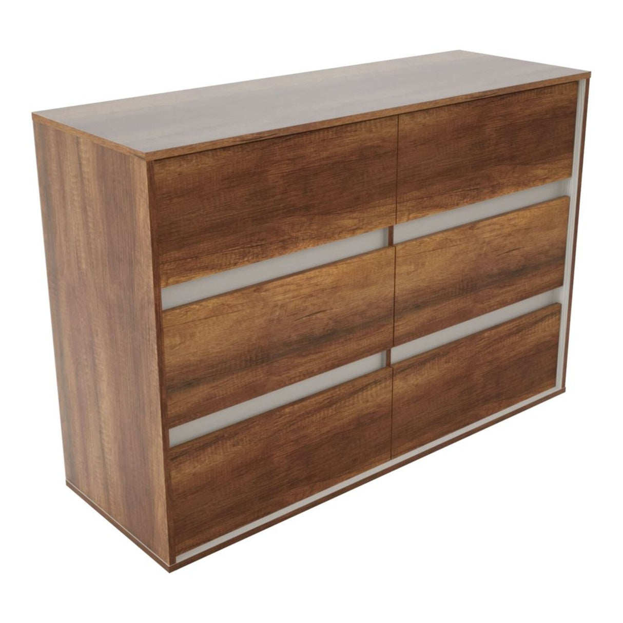 Cómoda Gaia 6 cajones 120.9x85.3 Caramelo Moderna