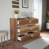 Cómoda Gaia 6 cajones 120.9x85.3 Caramelo Moderna