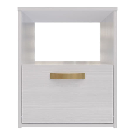 Mesa de Noche Bolton 45x40.2 Blanco Moderna con 1 Cajón - Mesas de Noche | Bylmo