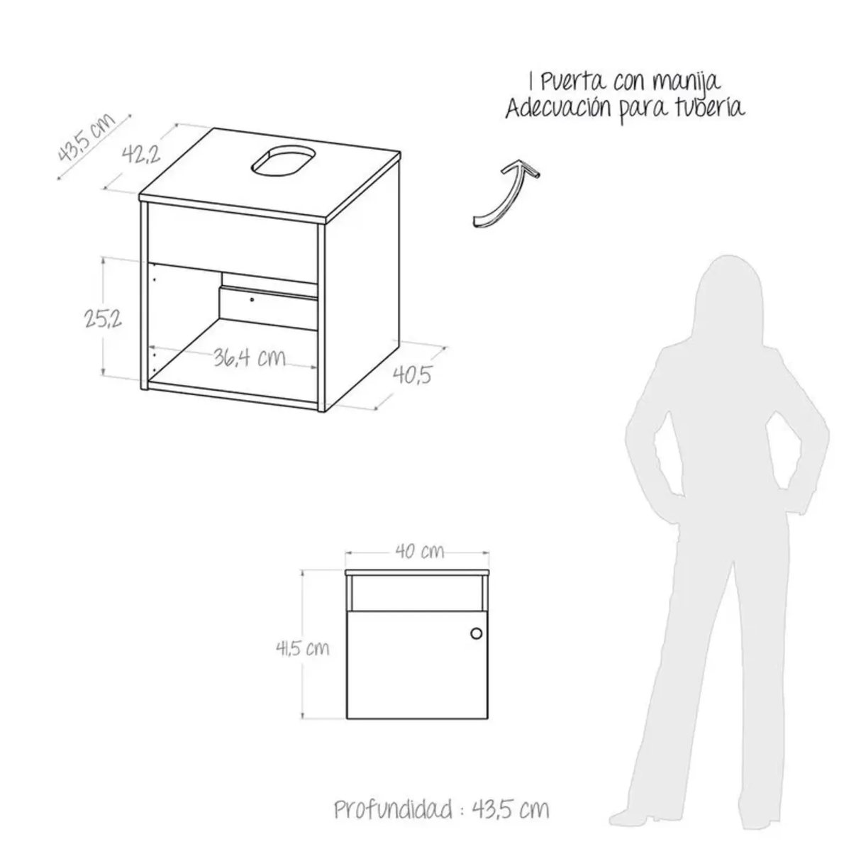 Mueble para Baño Accent Duna 40x41.5cm Look Urbano