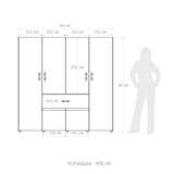Closet Bonn Moderno 180x49.8 Blanco con 6 Puertas y 2 Cajones
