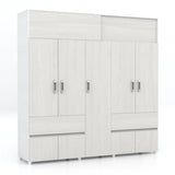 Closet Bari 200 Cm Niebla 2 Cajones 6 Entrepaños Moderno