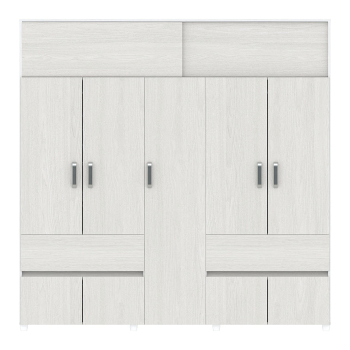 Closet Bari 200 Cm Niebla 2 Cajones 6 Entrepaños Moderno
