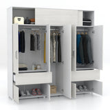 Closet Bari 200 Cm Niebla 2 Cajones 6 Entrepaños Moderno