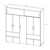 Closet Bari 200 Cm Niebla 2 Cajones 6 Entrepaños Moderno