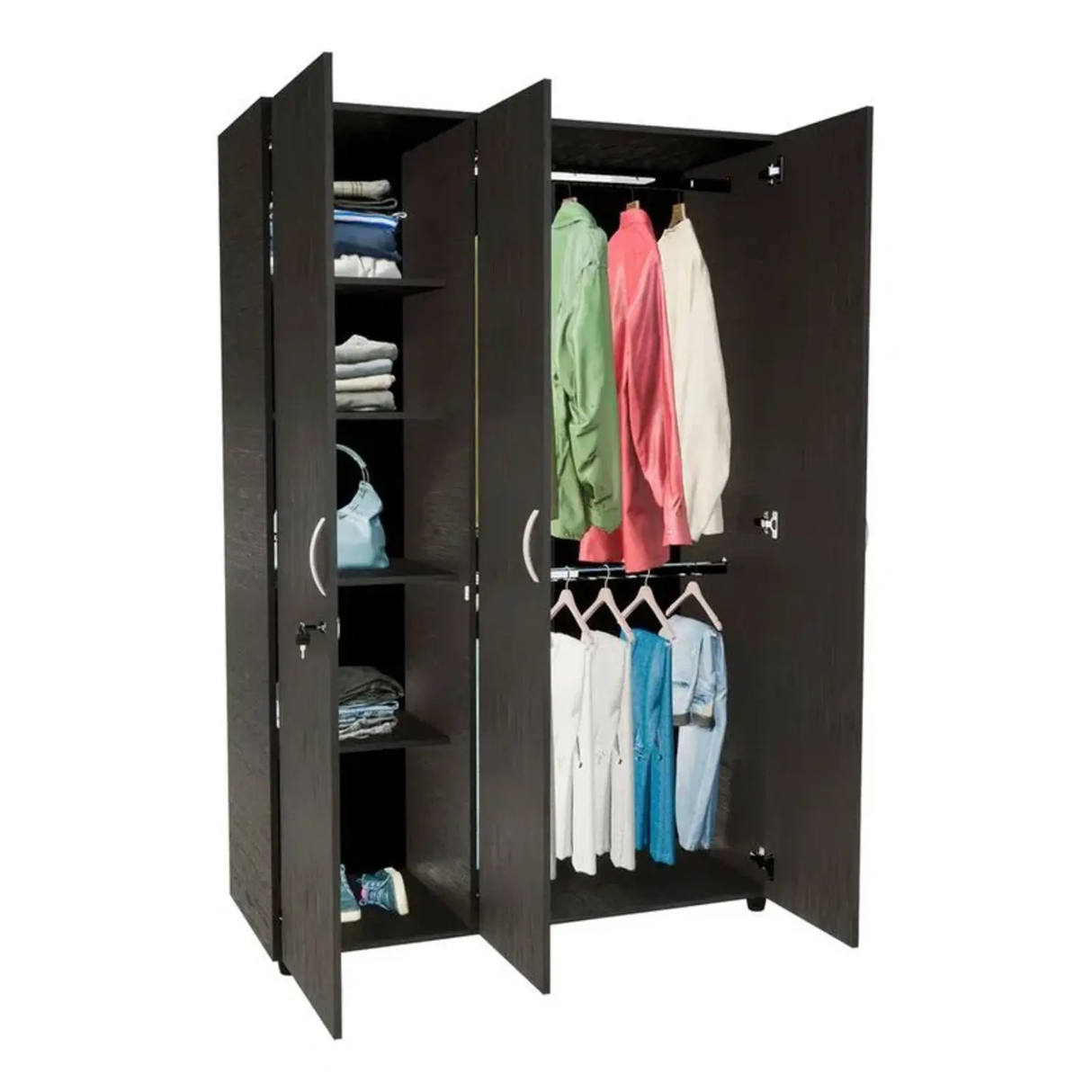 Closet Bilbao Wengue 120x180 cm con Cerradura y 5 Entrepaños