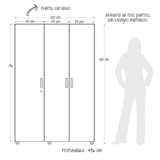 Closet Bilbao Wengue 120x180 cm con Cerradura y 5 Entrepaños