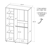 Closet Bilbao Wengue 120x180 cm con Cerradura y 5 Entrepaños