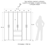 Closet Eli Organizador 170cmx180cm Niebla con 7 Entrepaños - Closets | Bylmo