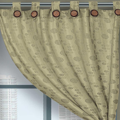 Cortina Lona Botón Café 265x215cm de Circulos - Cortinas | Bylmo