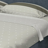 Juego de Sabanas Algodón 250 Hilos Queen 160 cm Gris con Rombos pe queños Blancos - Ropa de Cama | Bylmo