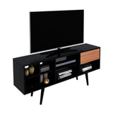 Rack Chile Negro y Almendra 136 cm con Un Cajón - Muebles para TV | Bylmo