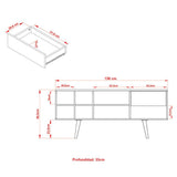 Rack Chile Negro y Almendra 136 cm con Un Cajón - Muebles para TV | Bylmo