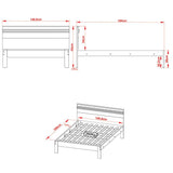 Cama Kaia Almendra y Blanco 148.6x93cm para Colchón Doble sin Colchón y con Cabecero - Camas | Bylmo