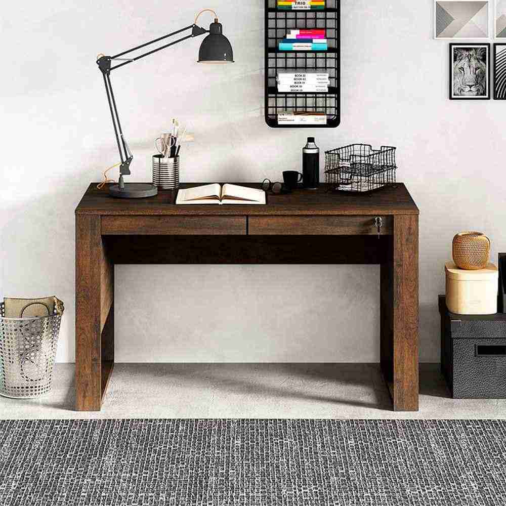 Escritorio Juventus Cafe 127 cm con Cajones con Llave y Revistero - Escritorios y Archivadores | Bylmo