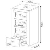 Cómoda Ferrara Blanco 38 cm con Cuatro Cajones - Cajoneras | Bylmo