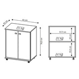 Mueble Auxiliar Bélgica Blanco 61 cm con Dos Puertas - Muebles Organizadores | Bylmo