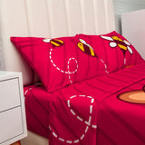 Juego de Sabanas Infantil Microfibra Doble 140 cm Fucsia de Osos y Abejas - Ropa de Cama | Bylmo