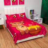 Juego de Sabanas Infantil Microfibra Semidoble 120 cm Fucsia de Osos y Abejas - Ropa de Cama | Bylmo