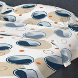 Juego de Sabanas Algodón 180 Hilos King 200 cm Azul con Yin Yang Blanco y Naranja - Ropa de Cama | Bylmo