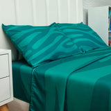 Juego de Sabanas Infantil Microfibra Doble 140 cm Verde con Ramas Verdes - Ropa de Cama | Bylmo