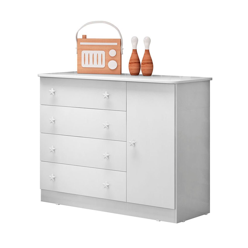 Cómoda San Pablo Blanco 93x77.9cm De Cuatro Hileras con Cuatro Cajones - Cajoneras | Bylmo