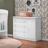 Cómoda San Pablo Blanco 93x77.9cm De Cuatro Hileras con Cuatro Cajones - Cajoneras | Bylmo