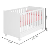 Cuna Natal Blanco 133x77cm para Colchón Infantil 70 X 130 Cm con Cabecero - Camas | Bylmo