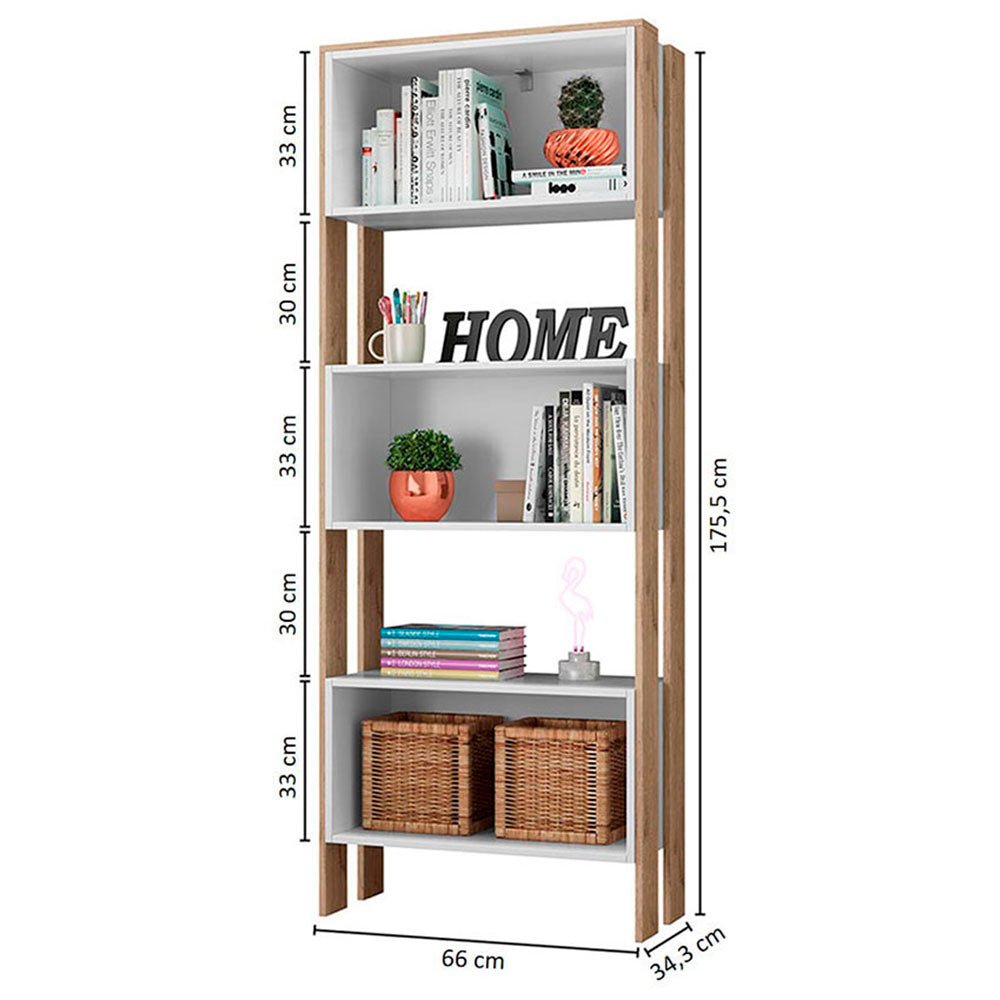 Biblioteca Fortaleza Blanco 66 cm con Entrepaños - Repisas y Percheros | Bylmo
