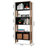 Biblioteca Fortaleza Negro 66 cm con Entrepaños - Repisas y Percheros | Bylmo