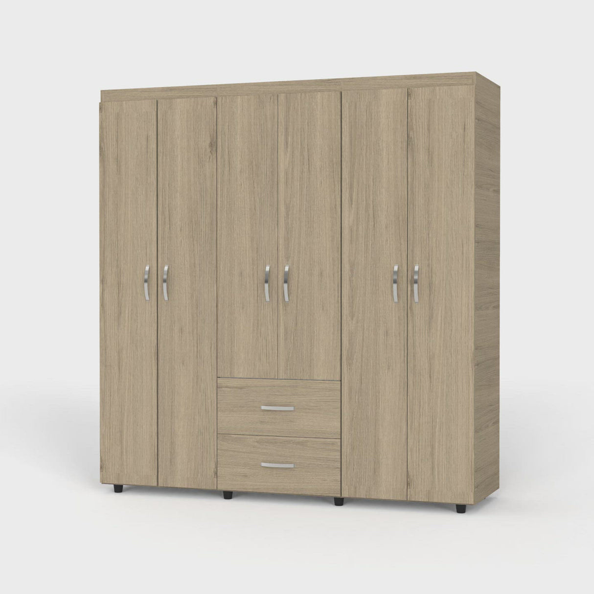 Closet Bariloche Rovere 170x180cm con 2 Cajones con 4 Entrepaños