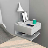 Mesa de Noche London Blanco 30 cm con Un Cajón - Mesas de Noche | Bylmo