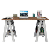 Escritorio Ginebra Cafe 135 cm con Entrepaños - Escritorios y Archivadores | Bylmo