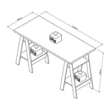 Escritorio Ginebra Cafe 135 cm con Entrepaños - Escritorios y Archivadores | Bylmo
