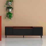 Rack Copacabana Cafe y Negro 170 cm con Tres Puertas - Muebles para TV | Bylmo