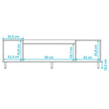 Rack Copacabana Cafe y Negro 170 cm con Tres Puertas - Muebles para TV | Bylmo
