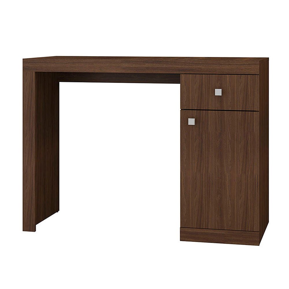 Escritorio Lyon Cafe 110 cm con Cajón y Puerta - Escritorios y Archivadores | Bylmo