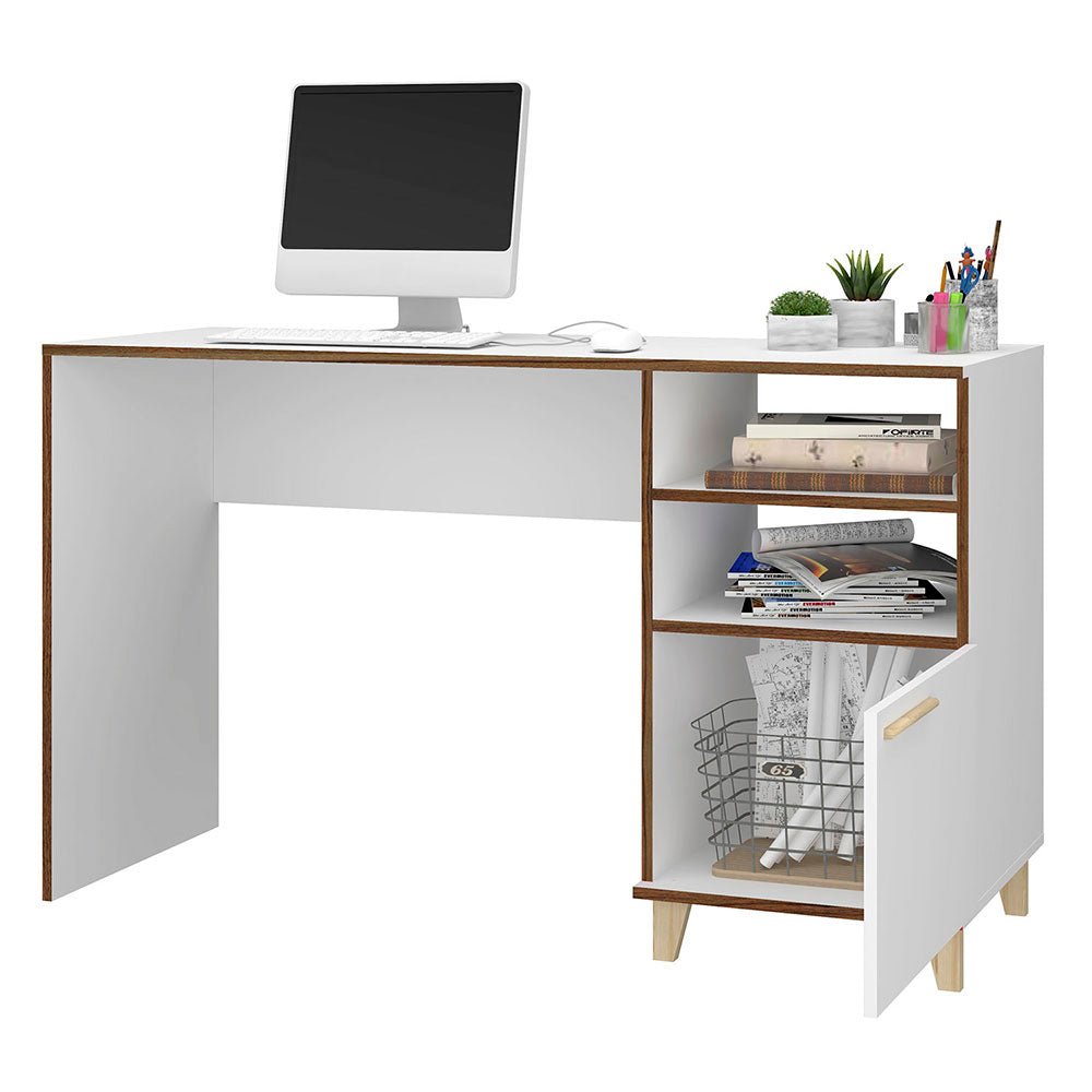 Escritorio Italia Blanco 135 cm con Puerta y Entrepaños - Escritorios y Archivadores | Bylmo