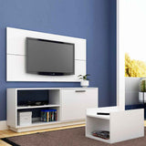 Combo Panel para TV, Mueble Auxiliar y Mesa de Centro Sidney Blanco 135 cm - Muebles para TV | Bylmo