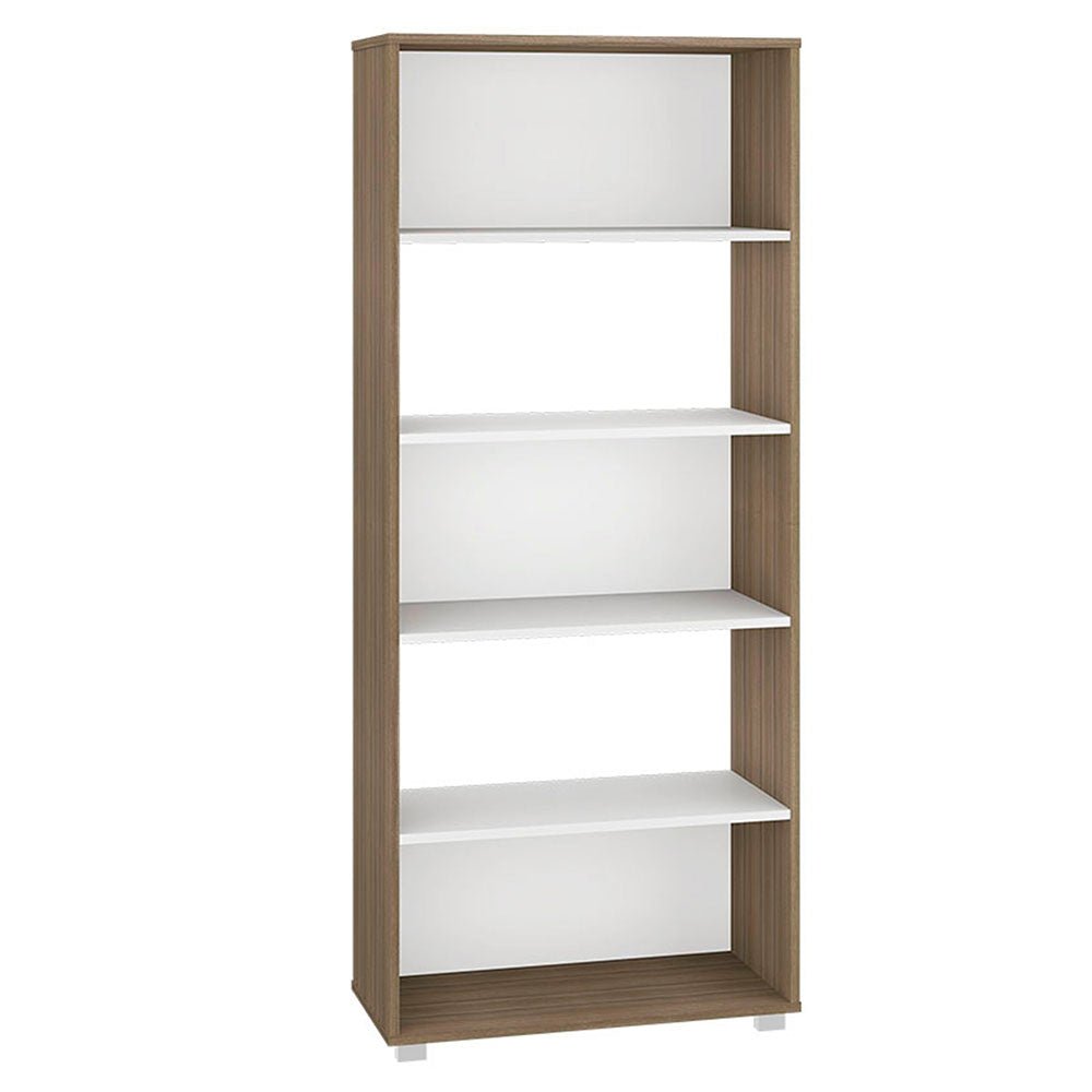 Biblioteca Ibiza Roble y Blanco 68 cm con Entrepaños - Repisas y Percheros | Bylmo