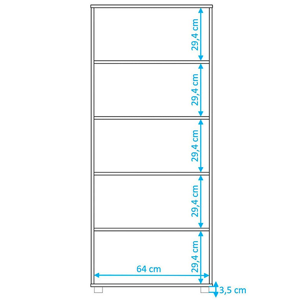 Biblioteca Ibiza Roble y Blanco 68 cm con Entrepaños - Repisas y Percheros | Bylmo
