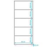 Biblioteca Ibiza Roble y Blanco 68 cm con Entrepaños - Repisas y Percheros | Bylmo