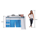 Cama Valentina Sencilla 90 cm Blanco y Azul con Lisadero - Camas | Bylmo