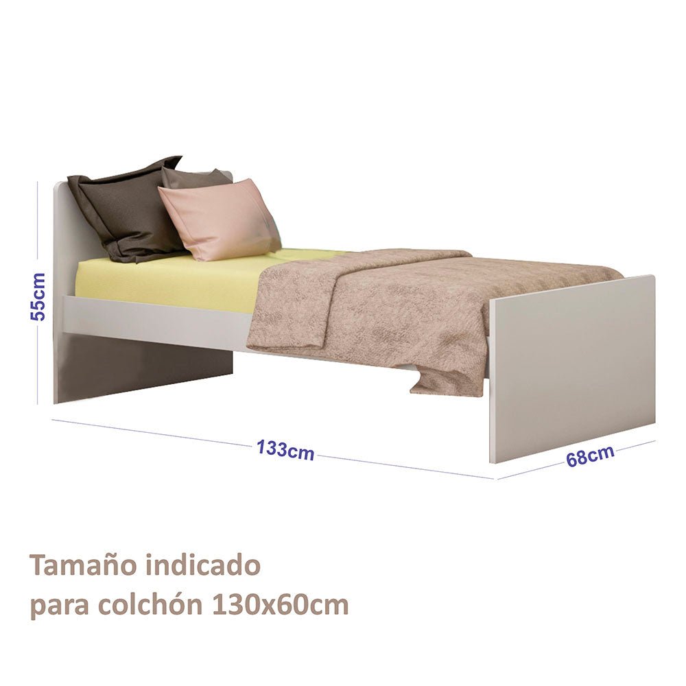 Cuna Emilia 133x90 cm Blanco Multifuncional - Camas | Bylmo
