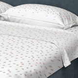 Juego de Sabanas Algodón 250 Hilos Queen 160 cm Blanco con Círculos - Ropa de Cama | Bylmo