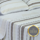 Cubrelecho Español Blanco y Gris para Cama King 200 X 200 Cm Doble Faz de Lineas - Ropa de Cama | Bylmo