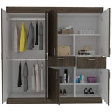 Closet Siberia Coñac 180 cm con Seis Puertas y Dos Cajones - Closets | Bylmo