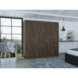 Closet Siberia Coñac 180 cm con Seis Puertas y Dos Cajones - Closets | Bylmo